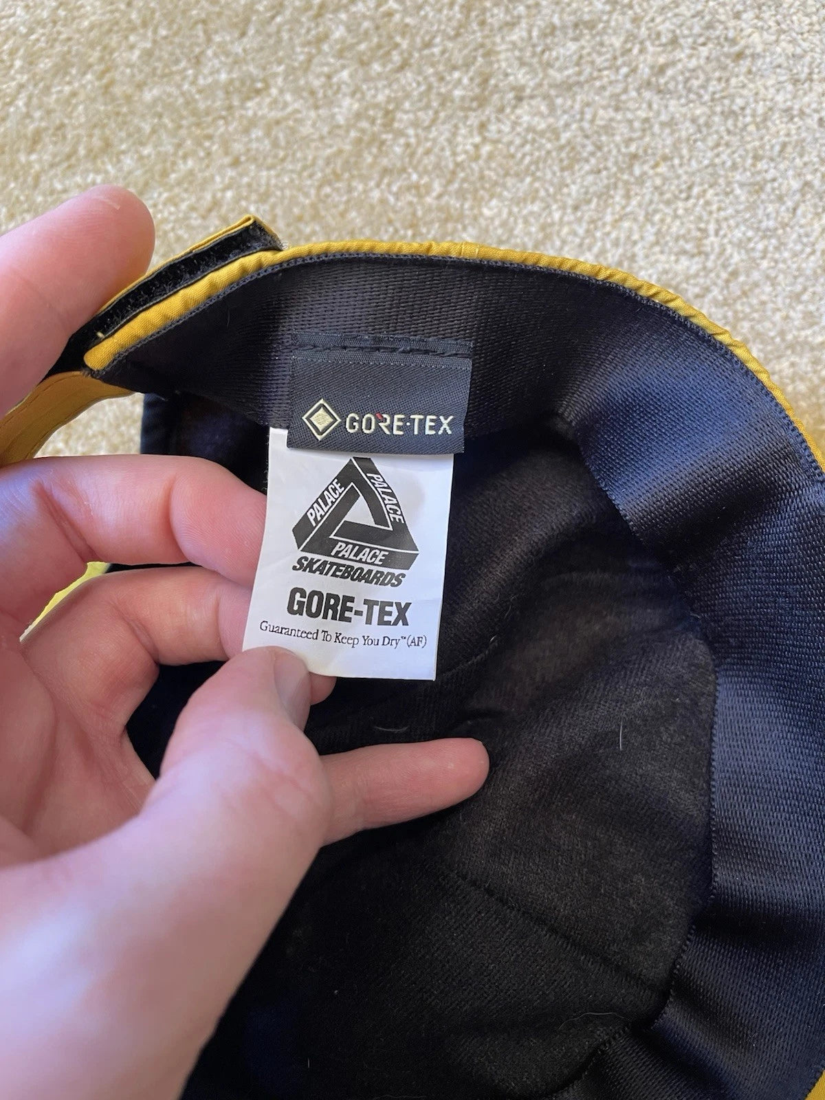 eBay 168084706202 photo 7: Men’s Palace Gore-Tex P 6-Panel Cap in Yellow (FW 2020)