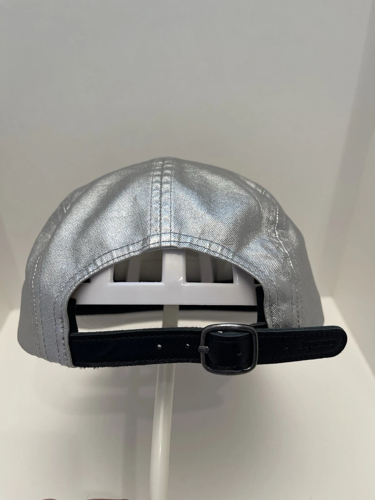 eBay 168453037612 photo 6: Men’s Supreme Washed Chino Twill Camp Cap In Silver (SS 2025) One Size
