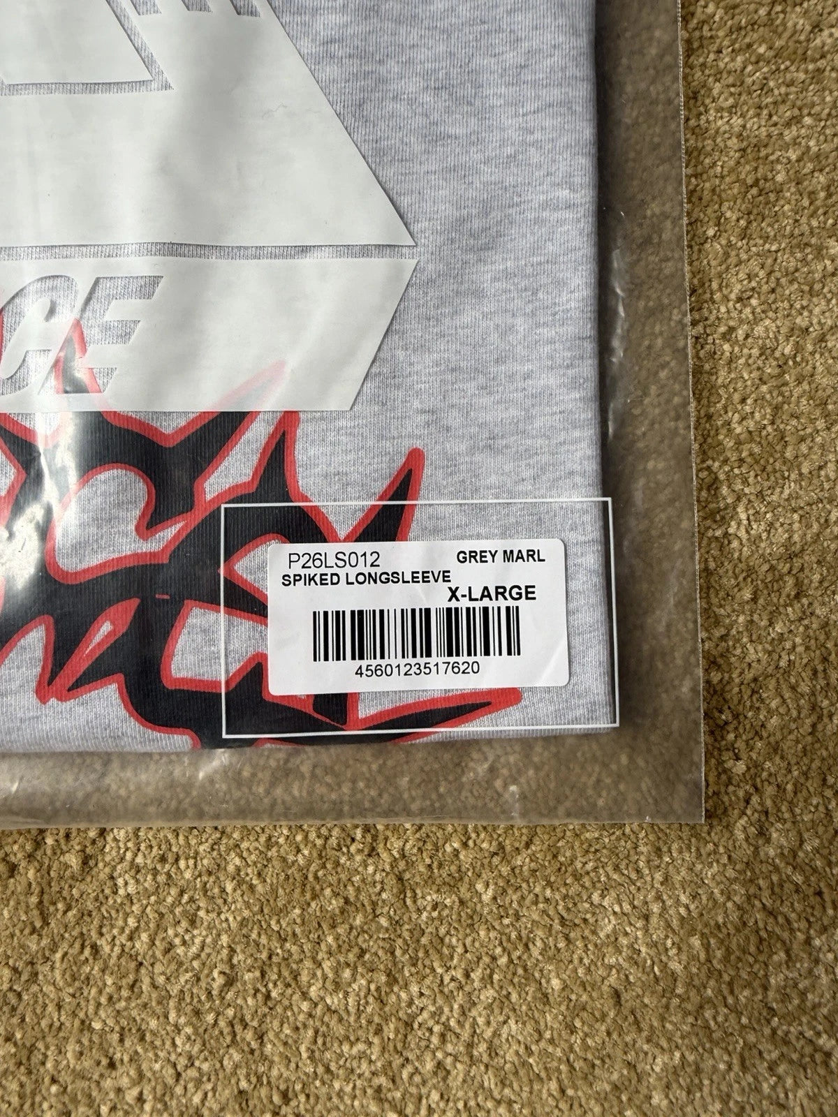 eBay 168587645285 photo 9: Palace Spiked Long Sleeve T-Shirt In Grey Marl (FW 2024) Size XL, BNWT