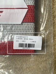 eBay 168563142526 photo 10: Palace Mesh Knit Polo Shirt In Red/Grey (SS 2022) Size L, BNWT