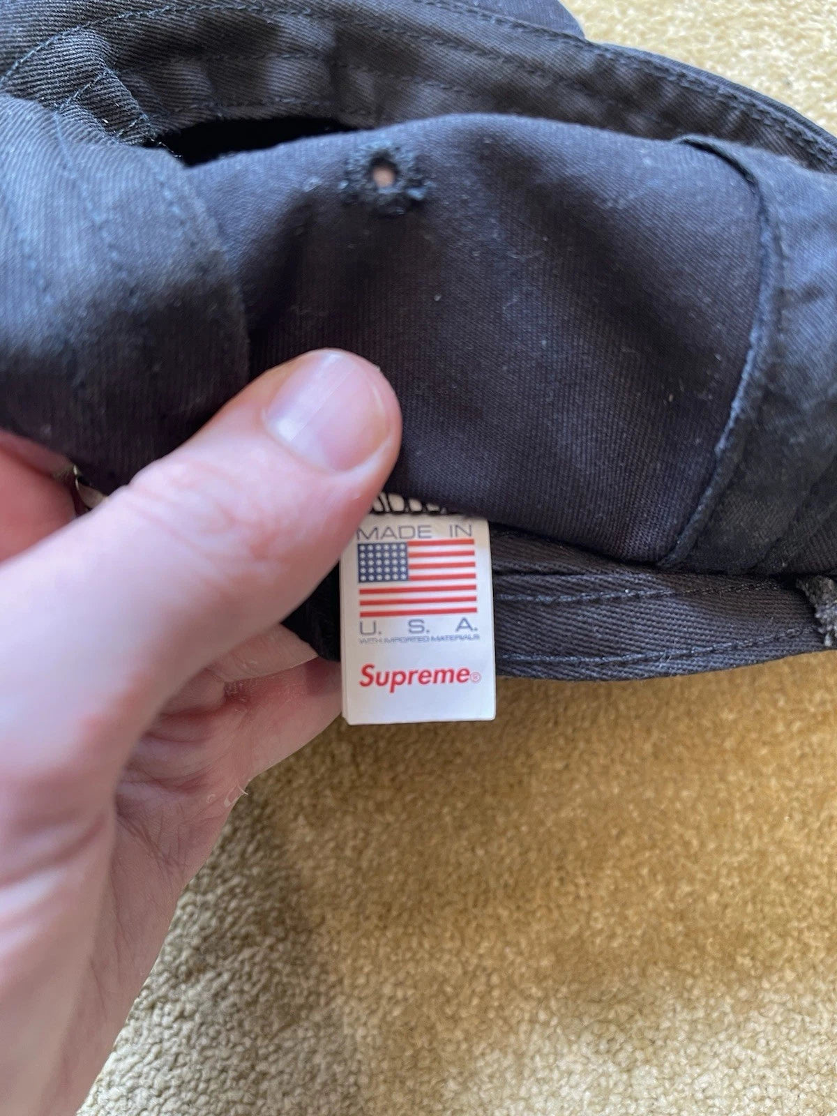 eBay 168433053590 photo 8: Supreme Washed Chino Twill Camp Cap In Black (SS 2024)