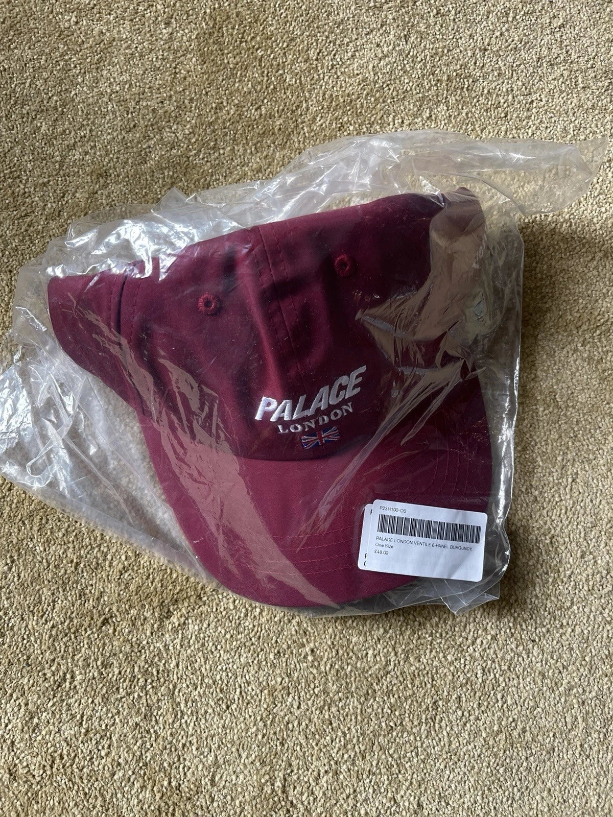 eBay 168547231200 photo 11: Palace London Ventile 6-Panel Cap In Burgundy (FW 2022) One Size, BNWT