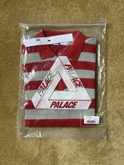 eBay 168563142526 photo 9: Palace Mesh Knit Polo Shirt In Red/Grey (SS 2022) Size L, BNWT