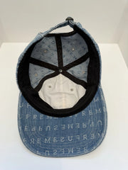 eBay 168552553336 photo 6: Supreme Jacquard Logos Denim 6-Panel Cap In Blue (SS 2020) One Size