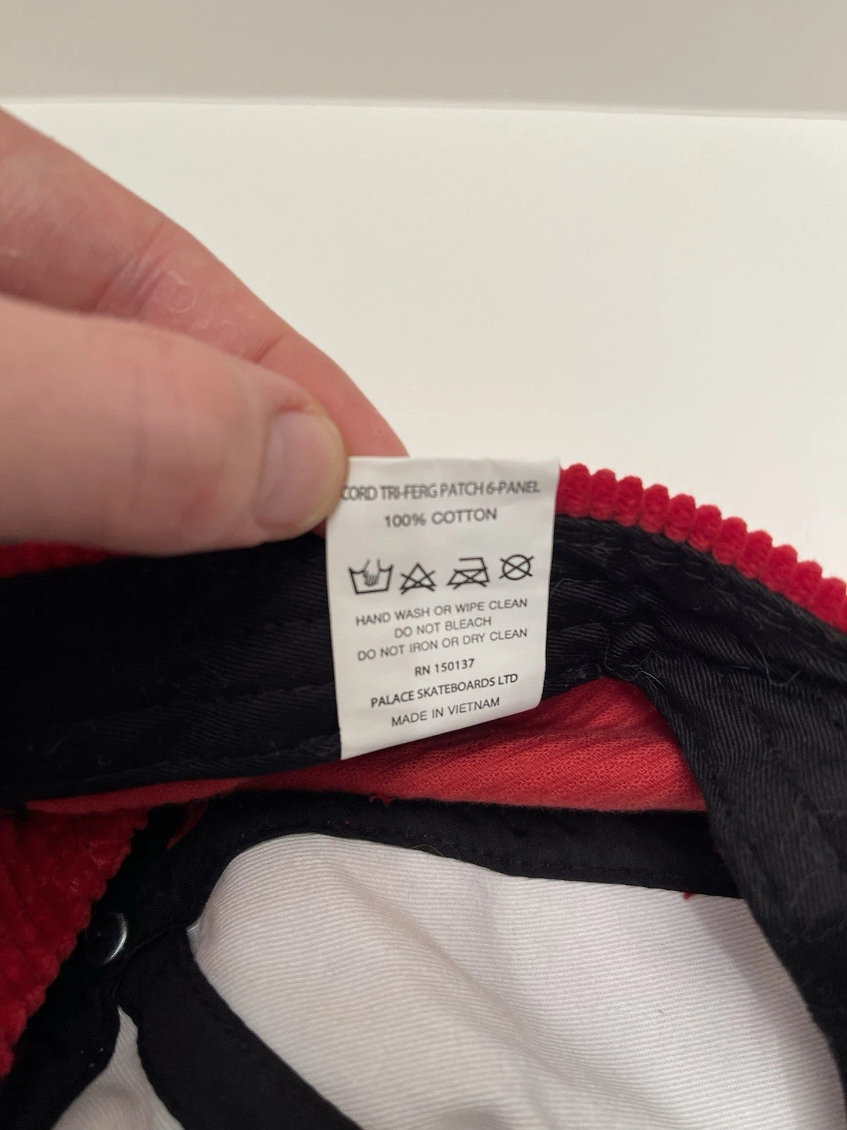 eBay 168449713228 photo 10: Palace Cord Tri-Ferg Patch 6-Panel Cap In Red (FW 2023) One Size