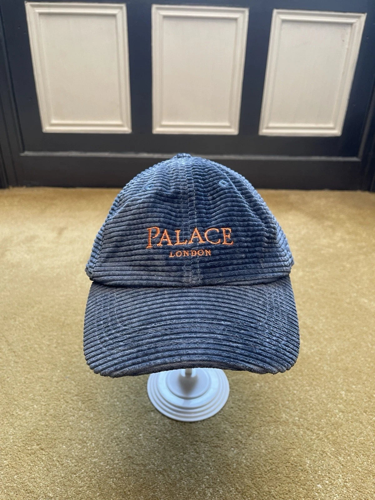 eBay 168295318822 photo 1: Men’s Palace Waff Limits 6-Panel Corduroy Cap In Blue (FW 2018)