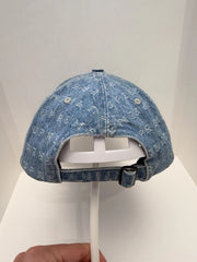 eBay 168552553336 photo 4: Supreme Jacquard Logos Denim 6-Panel Cap In Blue (SS 2020) One Size