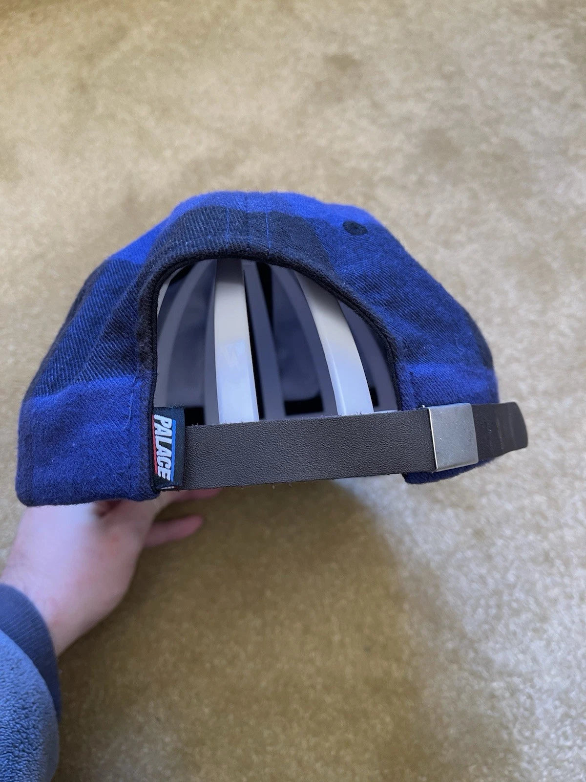 eBay 168089912533 photo 6: Men’s Palace Plaid Stadium 6-Panel Cap in Blue (FW 2020)