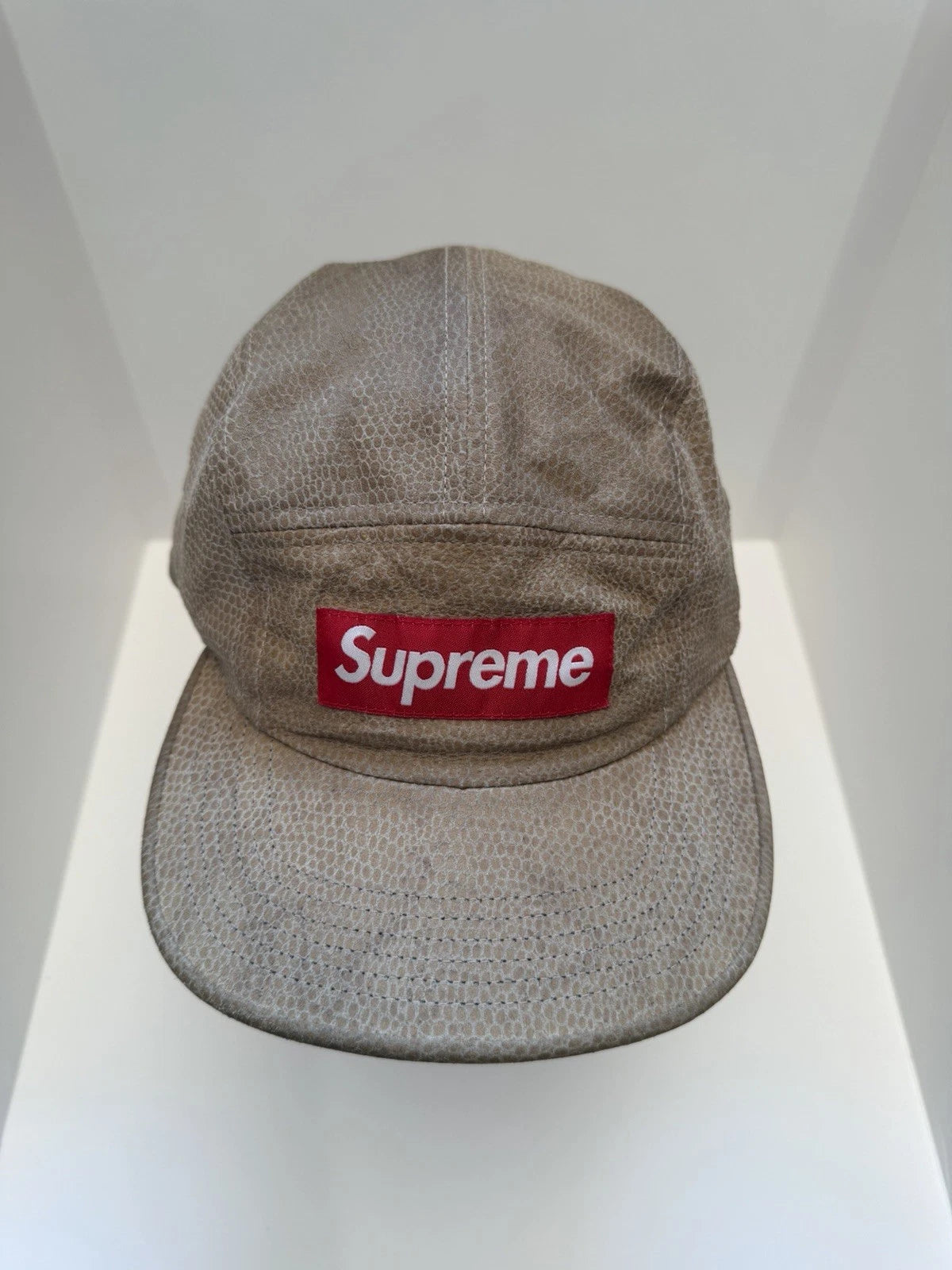 eBay 168552421888 photo 2: Supreme Python 5-Panel Snakeskin Camp Cap In Beige (FW 2016) One Size