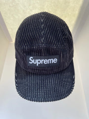 eBay 168443843574 photo 2: Supreme 2-Tone Corduroy Camp Cap In Black (SS 2023) One Size