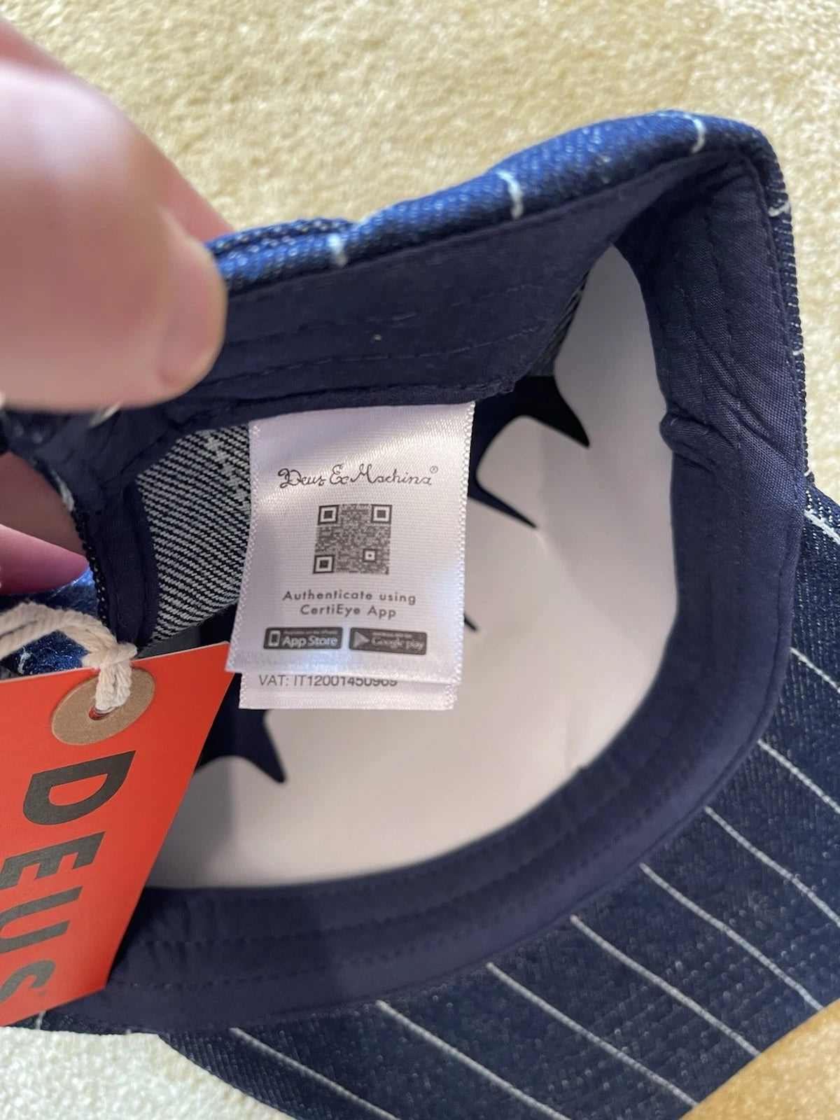 eBay 168441631385 photo 8: Deus Ex Machina Dallas Stripe Cap in Indigo, One Size, BNWT