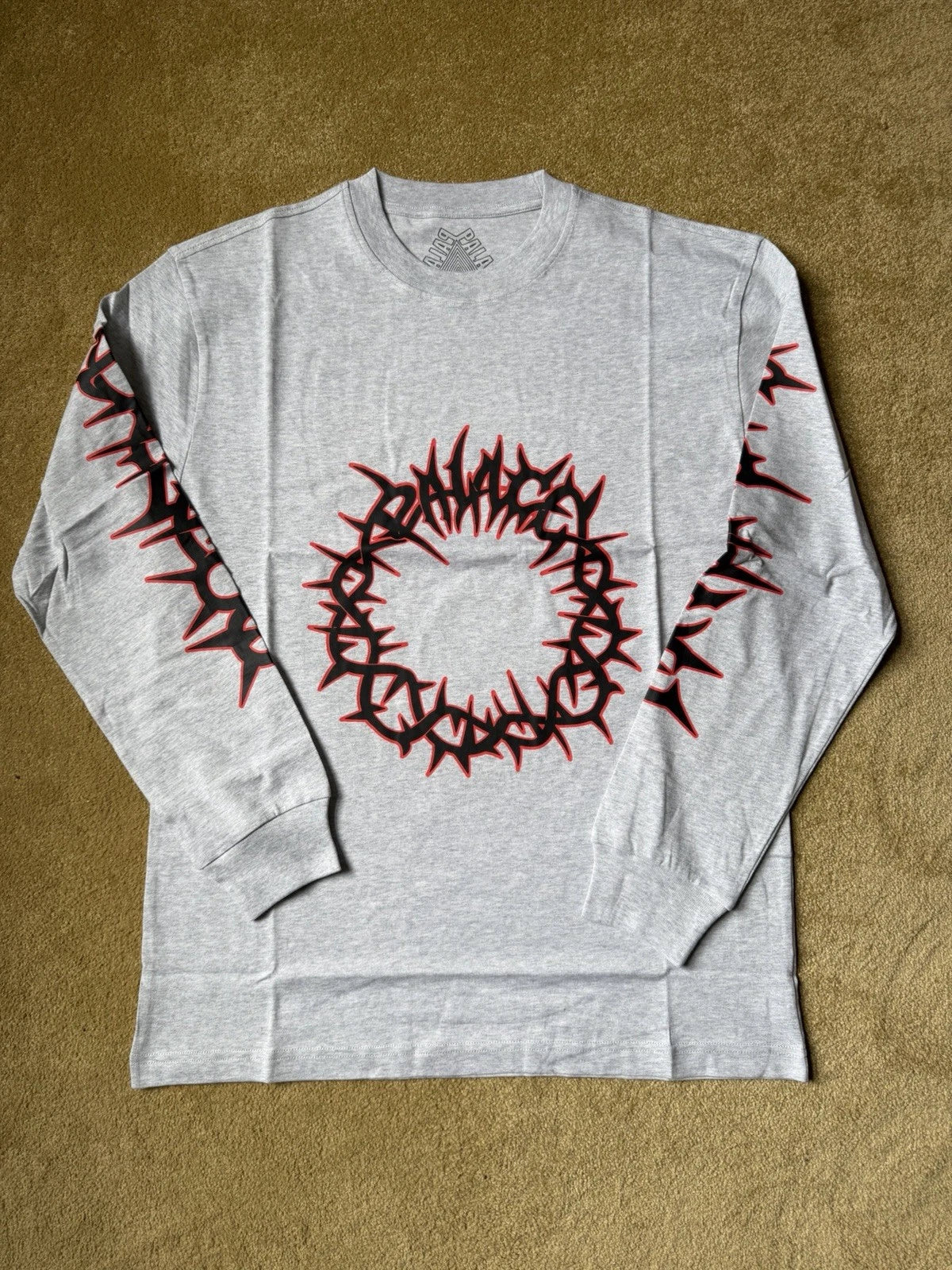 eBay 168549908234 photo 1: Palace Spiked Long Sleeve In Grey Marl (FW 2024) Size M, Brand New