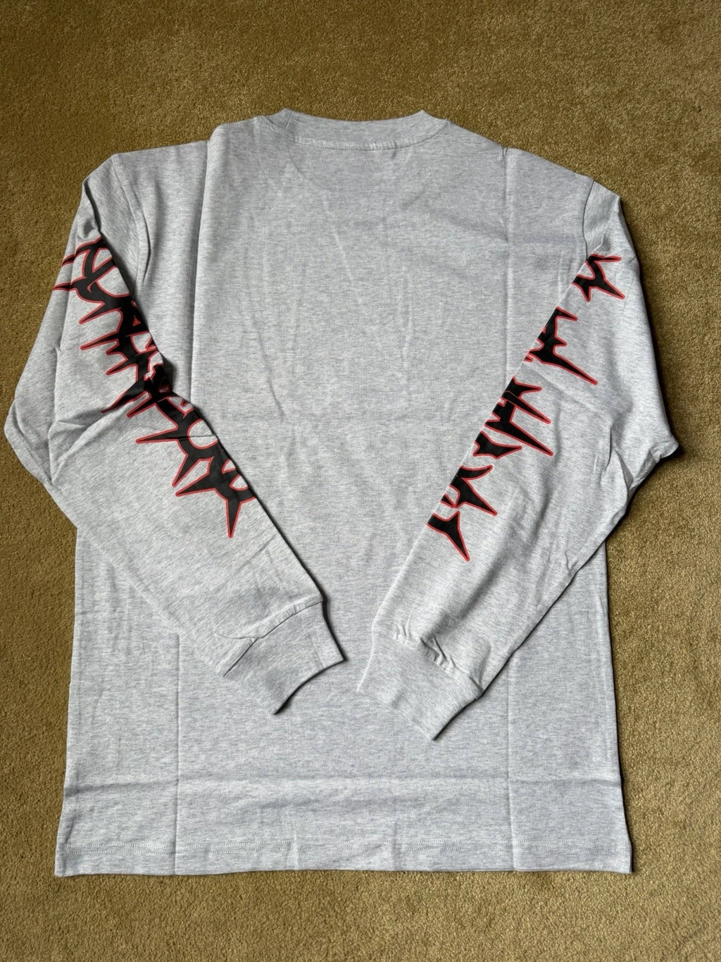 eBay 168587645285 photo 5: Palace Spiked Long Sleeve T-Shirt In Grey Marl (FW 2024) Size XL, BNWT