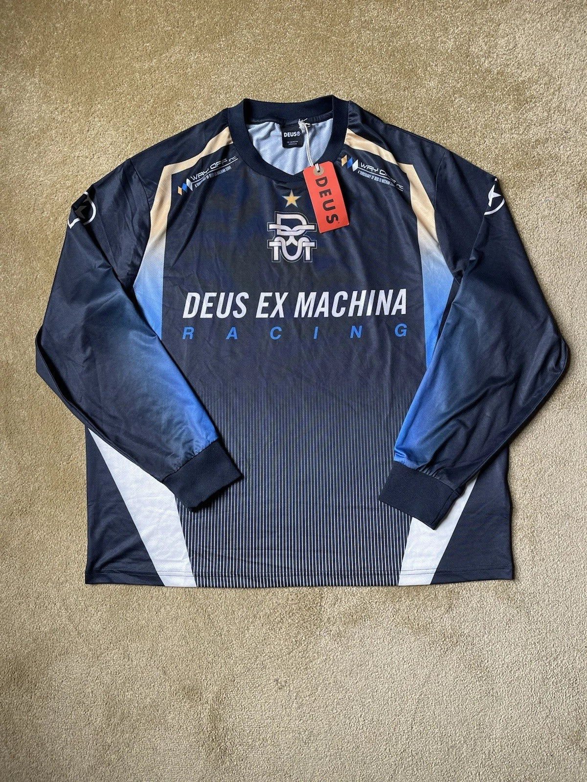 eBay 168449685079 photo 1: Deus Ex Machina Renegade Long Sleeve Moto Jersey In Black Size L, BNWT