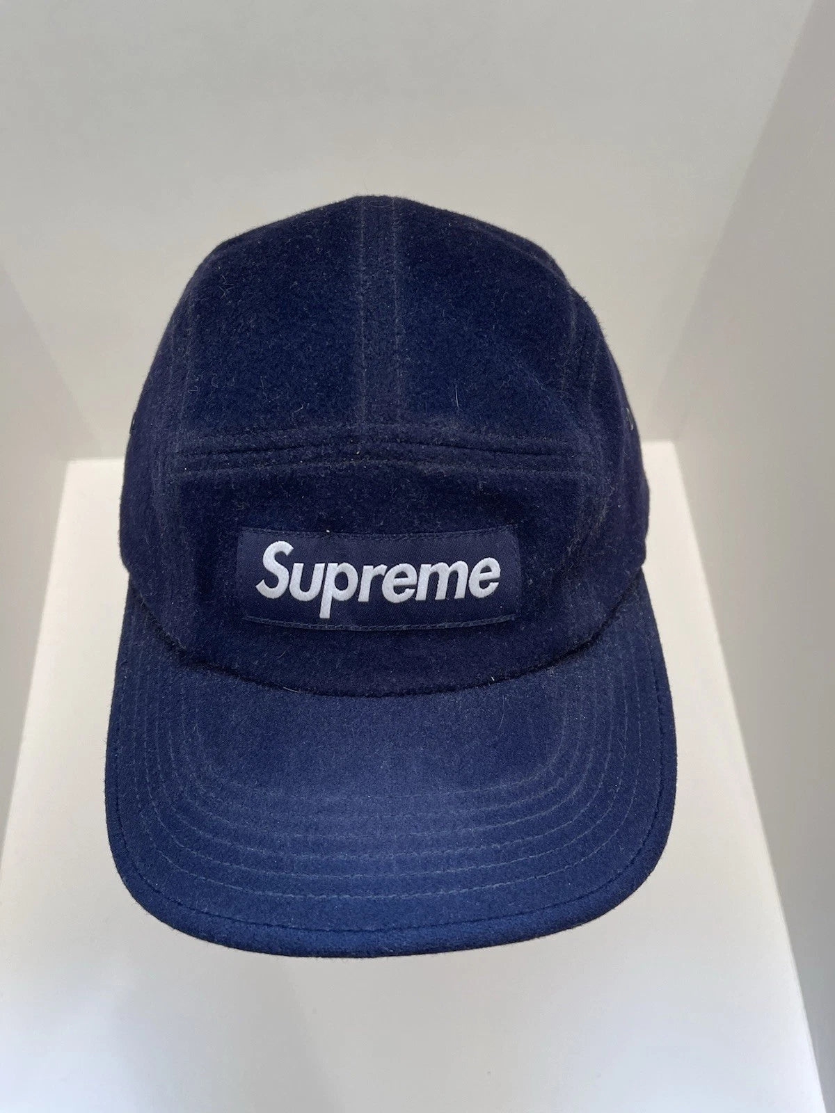 eBay 168522868414 photo 2: Supreme Loro Piana Wool Capolavoro Camp Cap In Navy (FW 2021) One Size