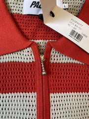 eBay 168563142526 photo 4: Palace Mesh Knit Polo Shirt In Red/Grey (SS 2022) Size L, BNWT