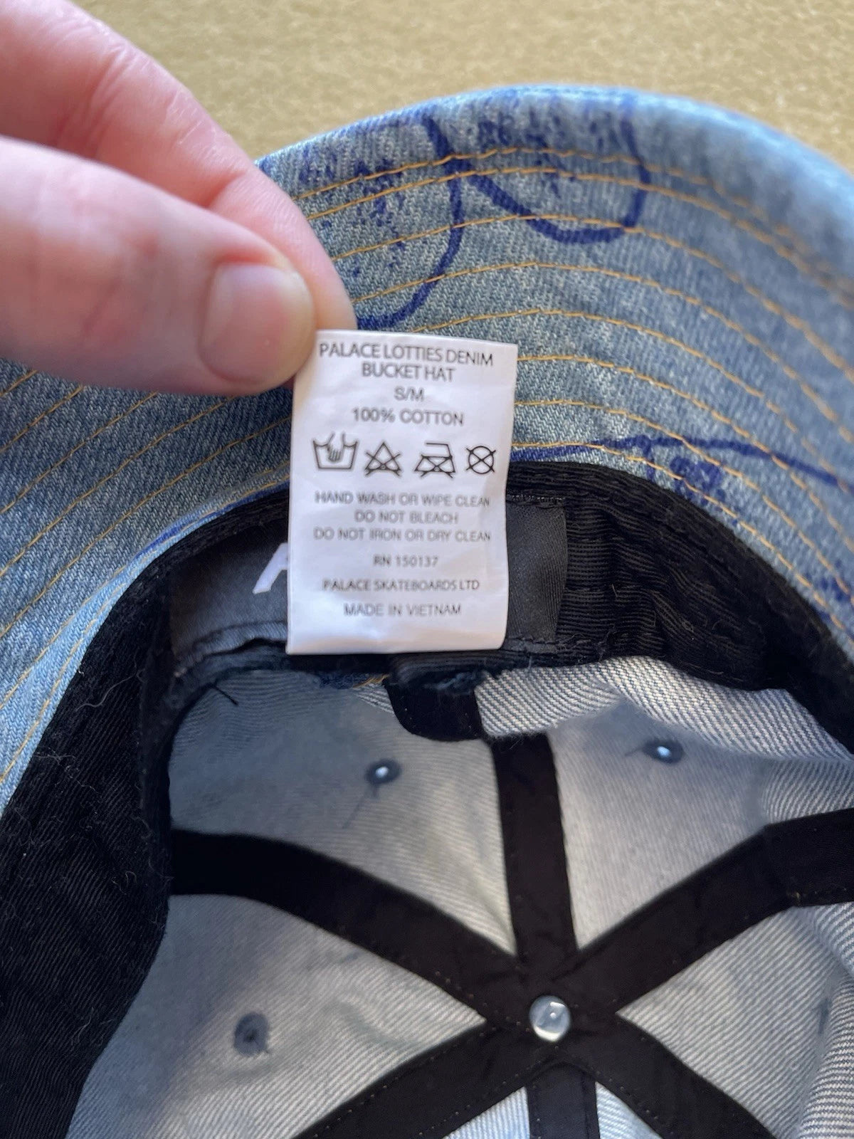 eBay 168338313927 photo 5: Men’s Palace Lotties Denim Bucket Hat (SS 2021) Size S/M