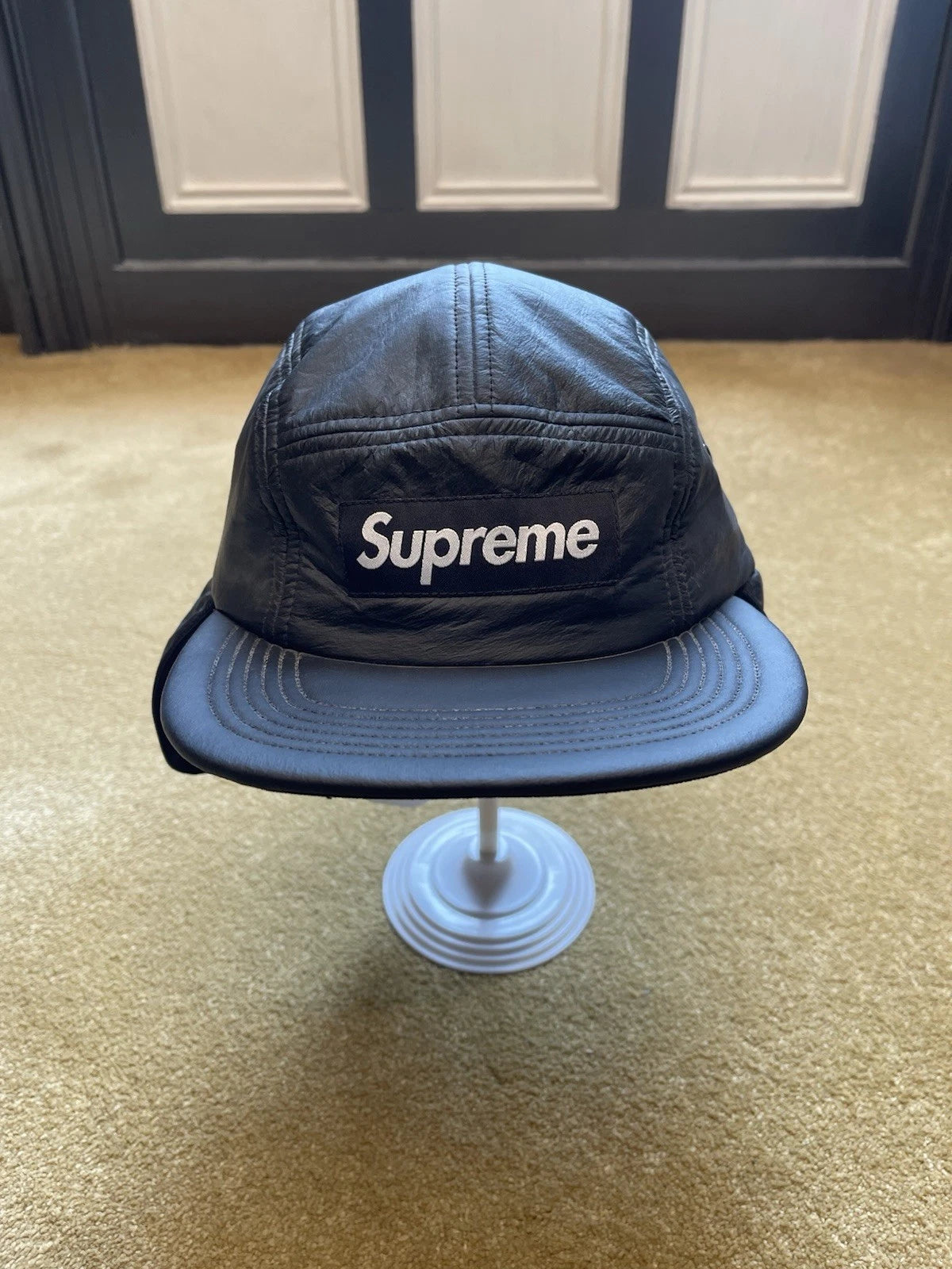 eBay 168430682265 photo 1: Supreme PrimaLoft Earflap Camp Cap In Black (FW 2018) Size S/M, BNWT