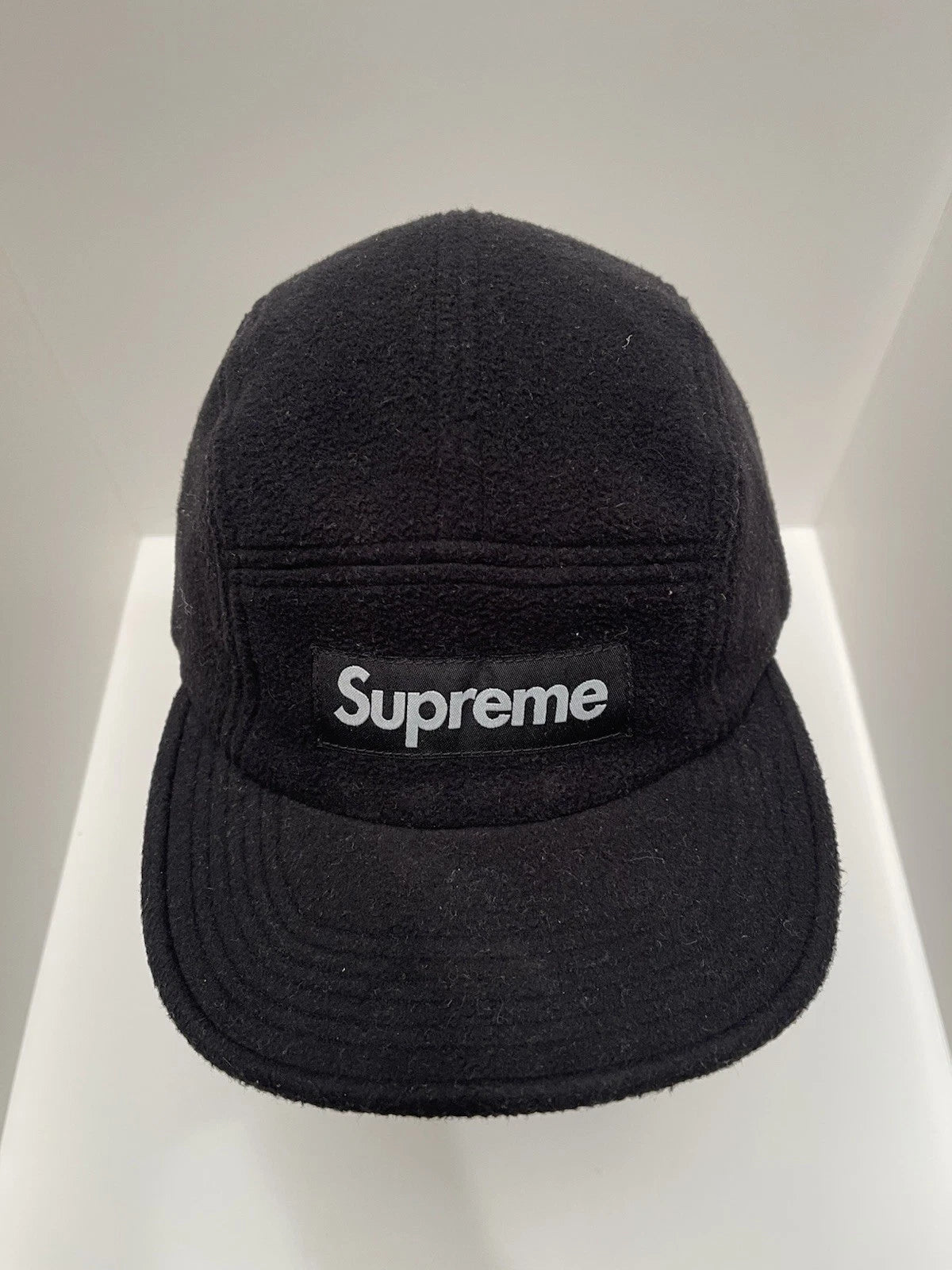 eBay 168449721163 photo 2: Supreme Fleece Pull Cord Camp Cap In Black (FW 2018) One Size