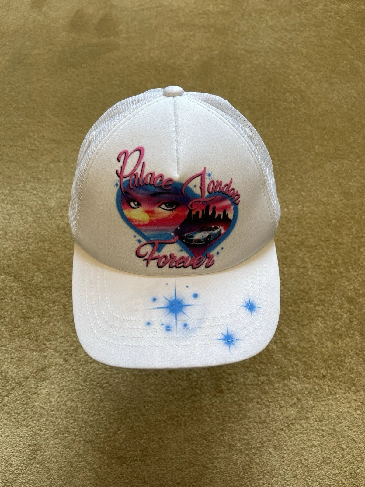eBay 168357544084 photo 2: Palace Forever Trucker Cap In White (SS 2023)