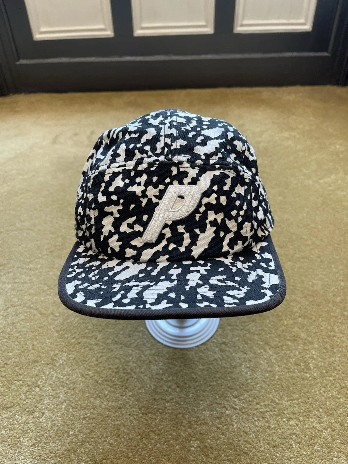 eBay 168438378087 photo 1: Men’s Palace 5-Panel Camp Cap In Black and White, One Size