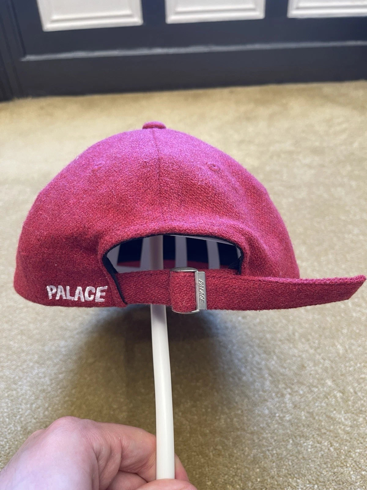 eBay 168357502863 photo 7: Men’s Palace P Wool 6-Panel Cap In Burgundy (FW 2019)