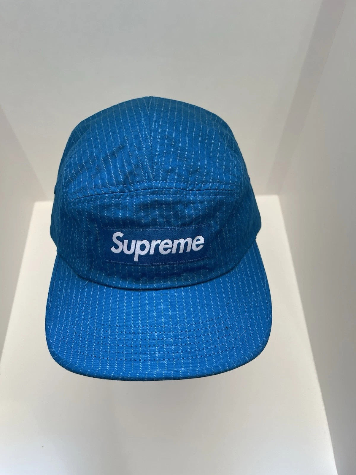 eBay 168540168667 photo 2: Supreme Overdyed Ripstop Box Logo Camp Cap In Blue (FW 2017) One Size