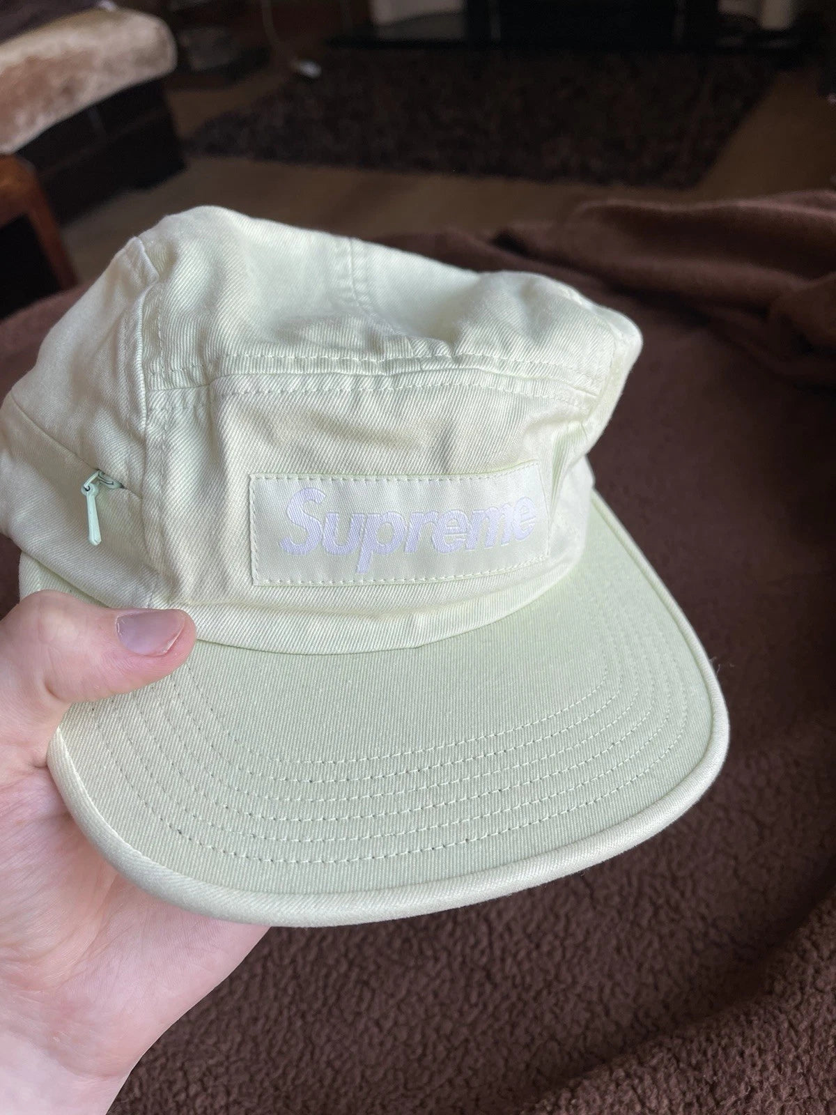 eBay 168542481660 photo 7: Supreme Side Zip Camp Cap In Pale Green (FW 2017), One Size