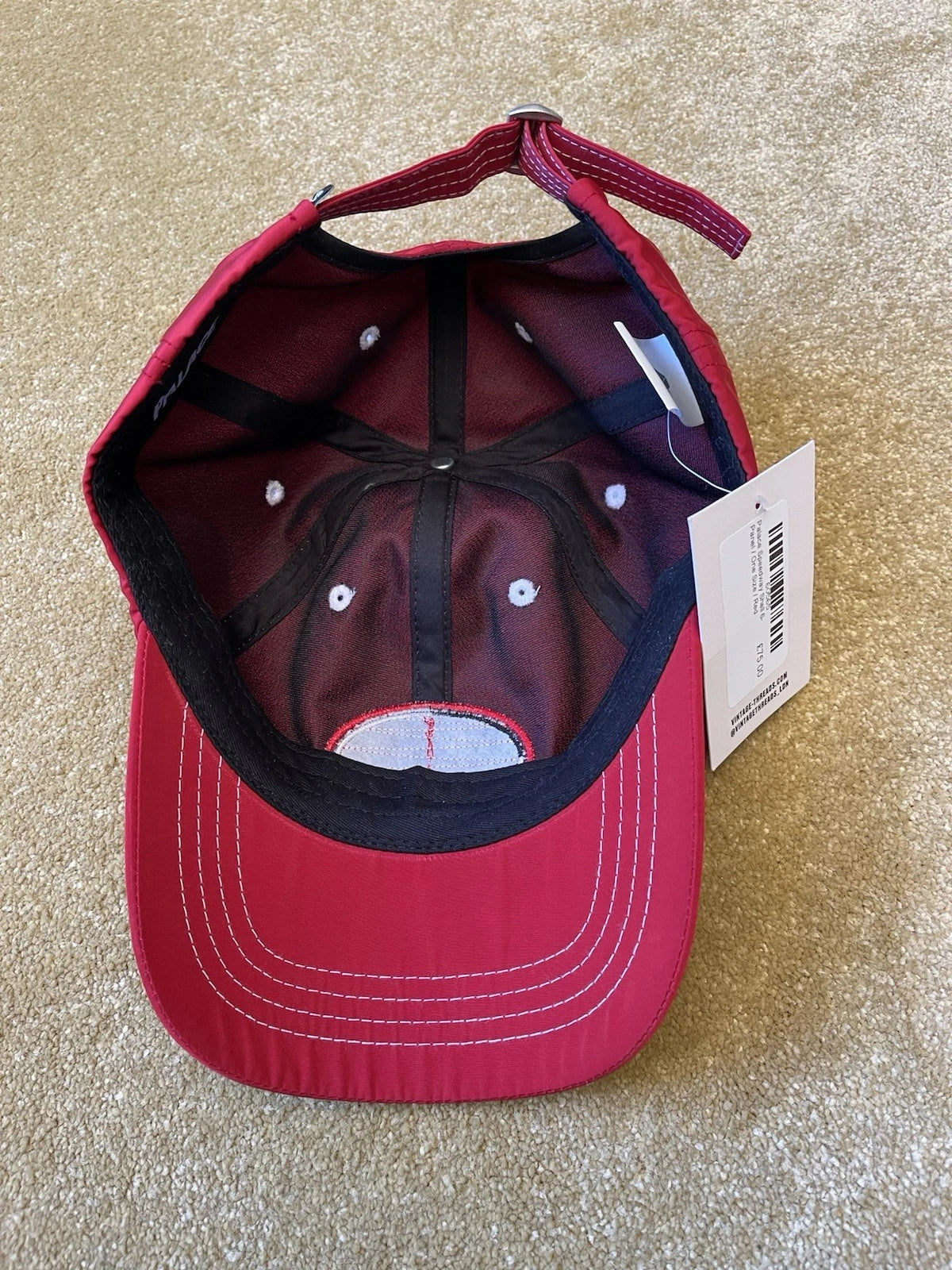 eBay 167998613046 photo 8: Men’s Palace Speedway Shell 6-Panel Cap In Red (FW 2018)