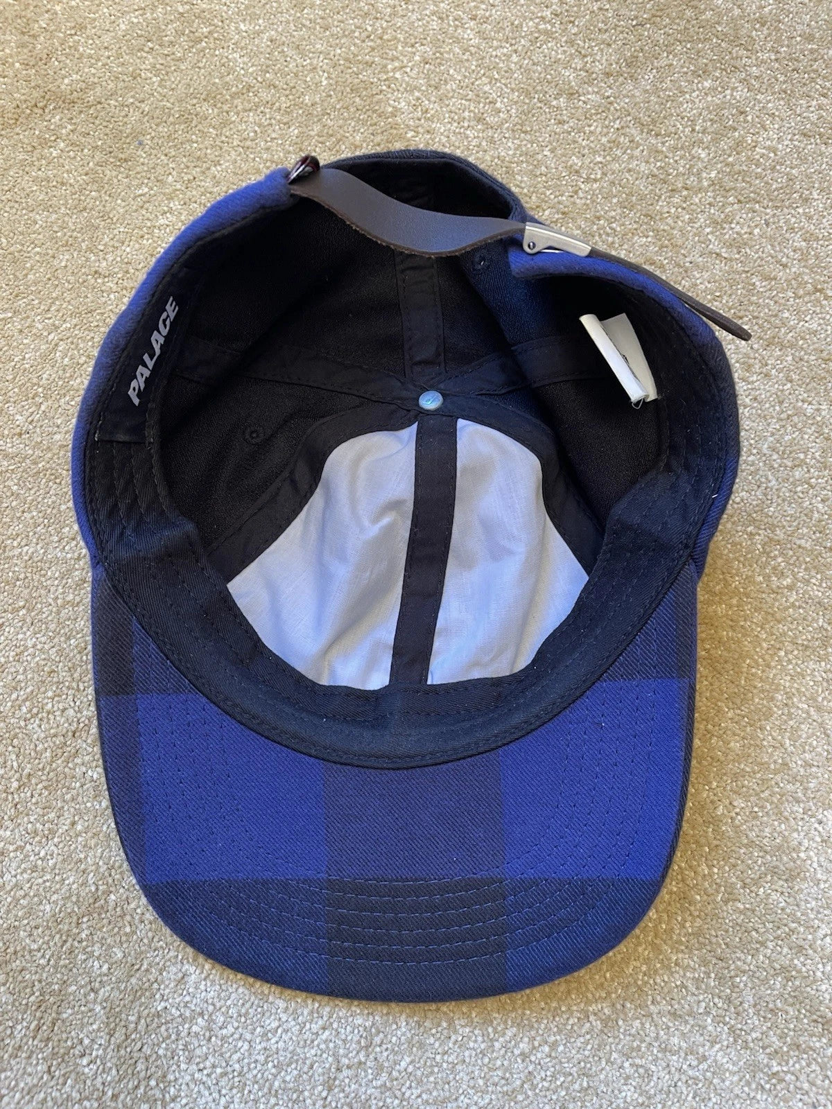 eBay 168089912533 photo 4: Men’s Palace Plaid Stadium 6-Panel Cap in Blue (FW 2020)