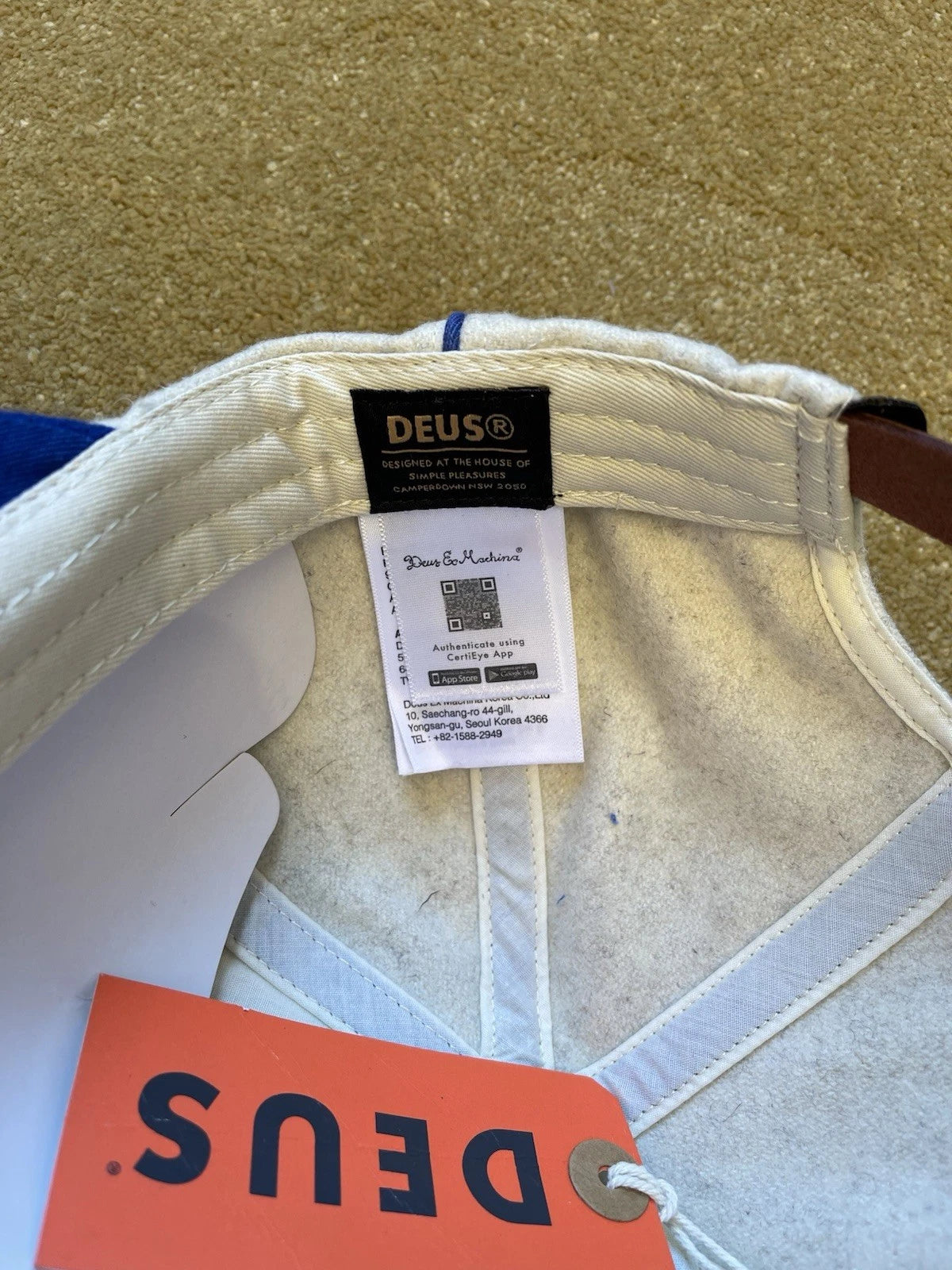 eBay 168441718904 photo 6: Deus Ex Machina Restwell Wool Cap In Cream/Blue, One Size, BNWT
