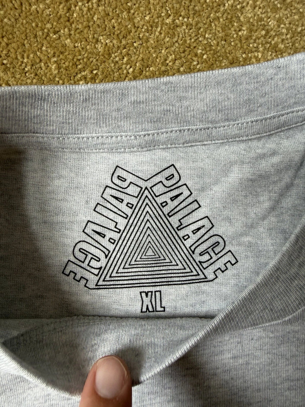eBay 168587645285 photo 3: Palace Spiked Long Sleeve T-Shirt In Grey Marl (FW 2024) Size XL, BNWT
