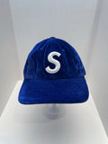 eBay 168540177610 photo 1: Supreme Velvet S Logo 6-Panel Cap In Royal Blue (FW 2020) One Size
