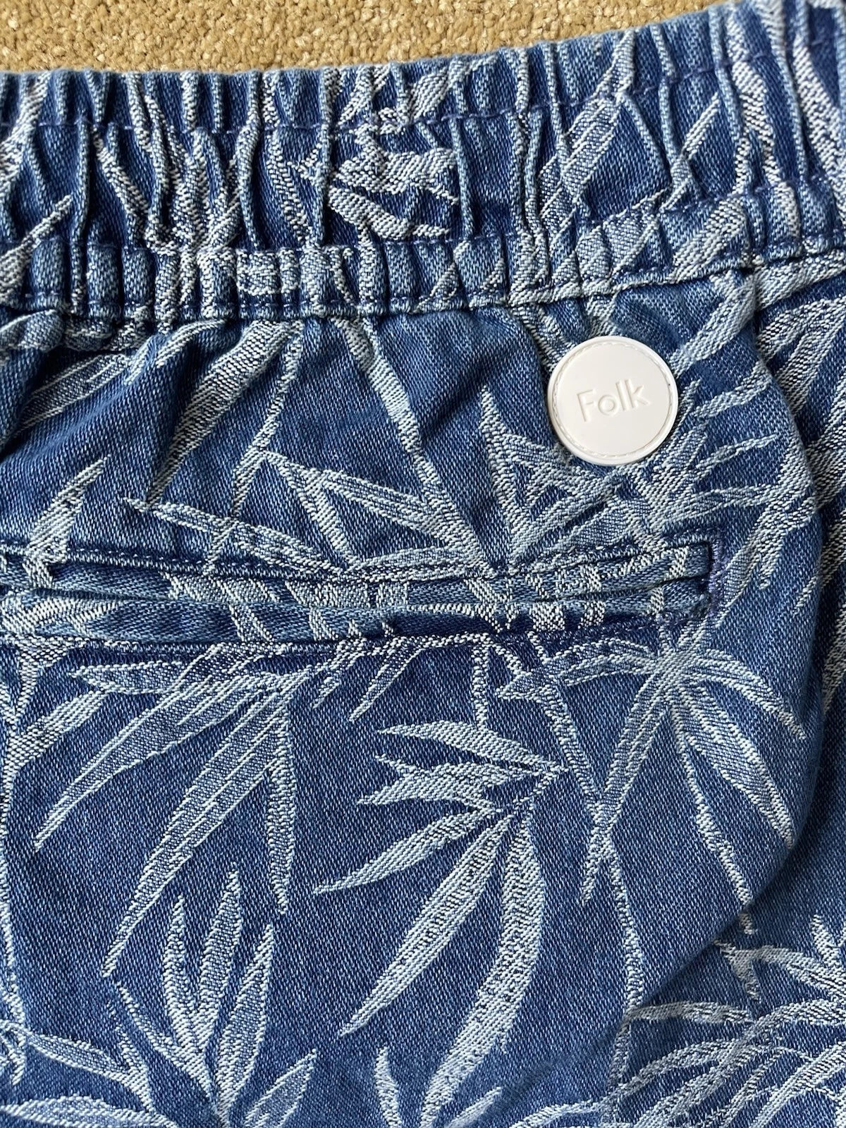 eBay 168537232662 photo 7: Men’s Folk Darwin Palm Denim Shorts In Blue Size M, BNWT