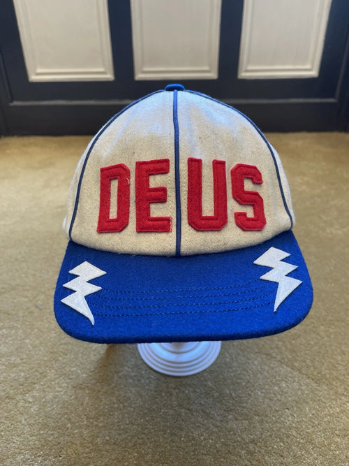 eBay 168441718904 photo 1: Deus Ex Machina Restwell Wool Cap In Cream/Blue, One Size, BNWT
