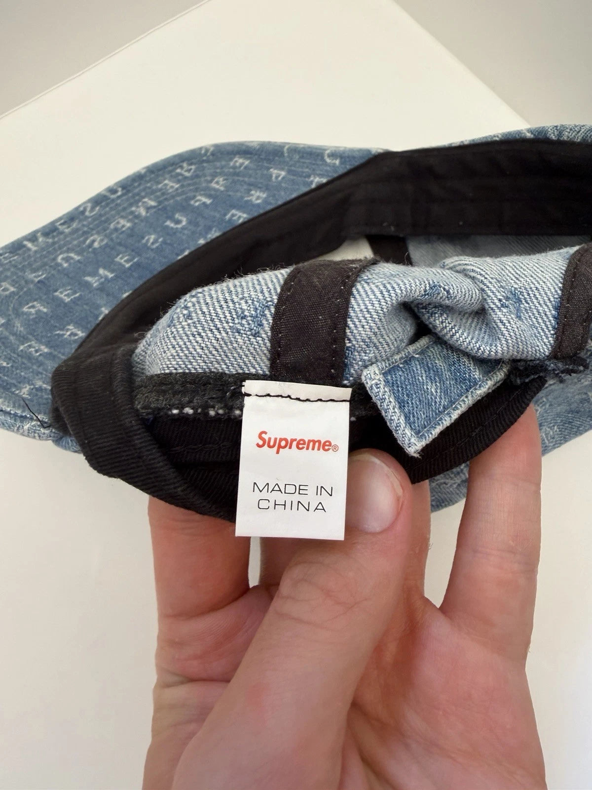 eBay 168552553336 photo 7: Supreme Jacquard Logos Denim 6-Panel Cap In Blue (SS 2020) One Size