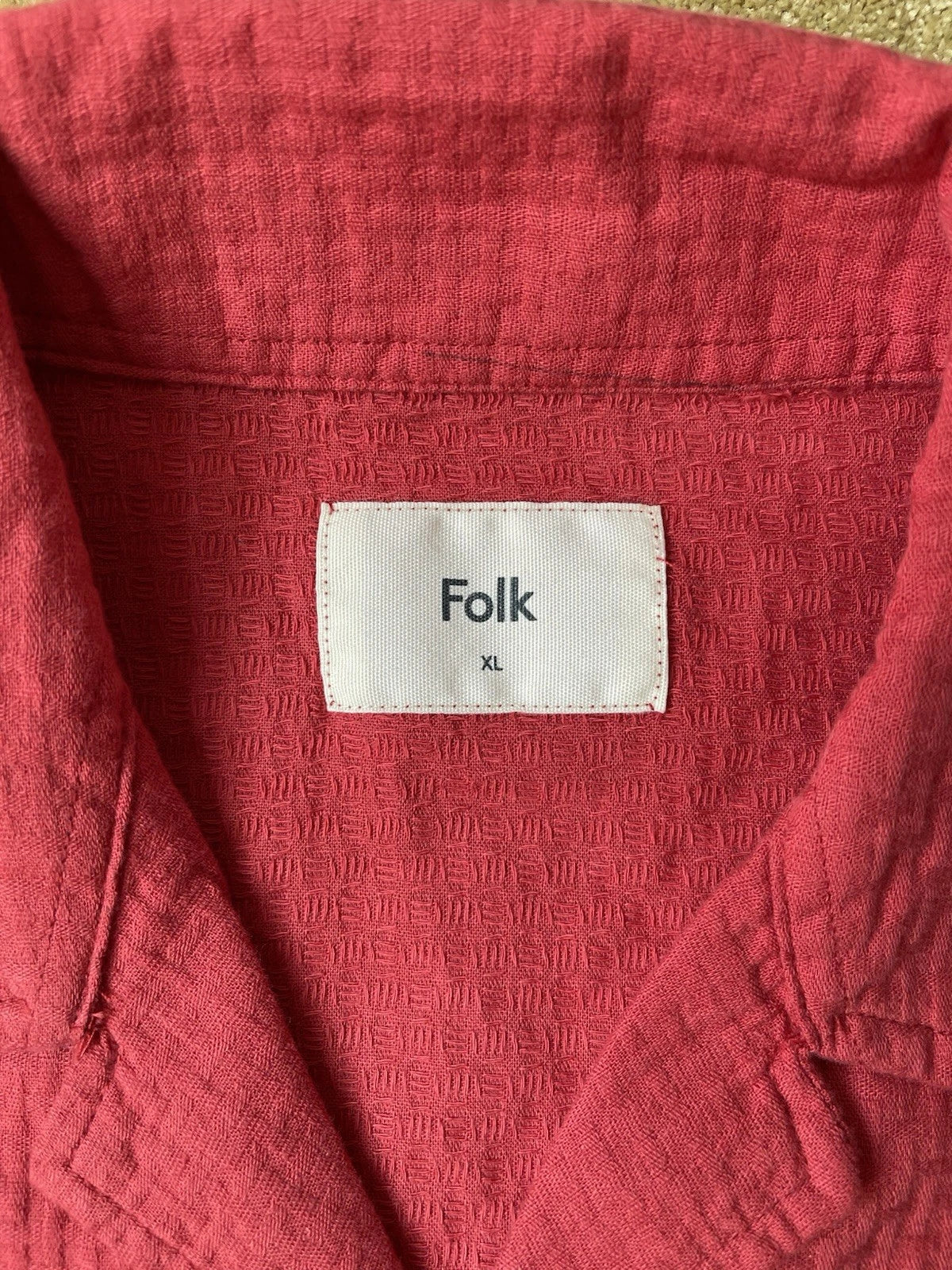 eBay 168540203011 photo 2: Men’s Folk Wilkes Short Sleeve Shirt In Washed Coral Size XL, BNWT