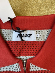eBay 168563142526 photo 2: Palace Mesh Knit Polo Shirt In Red/Grey (SS 2022) Size L, BNWT