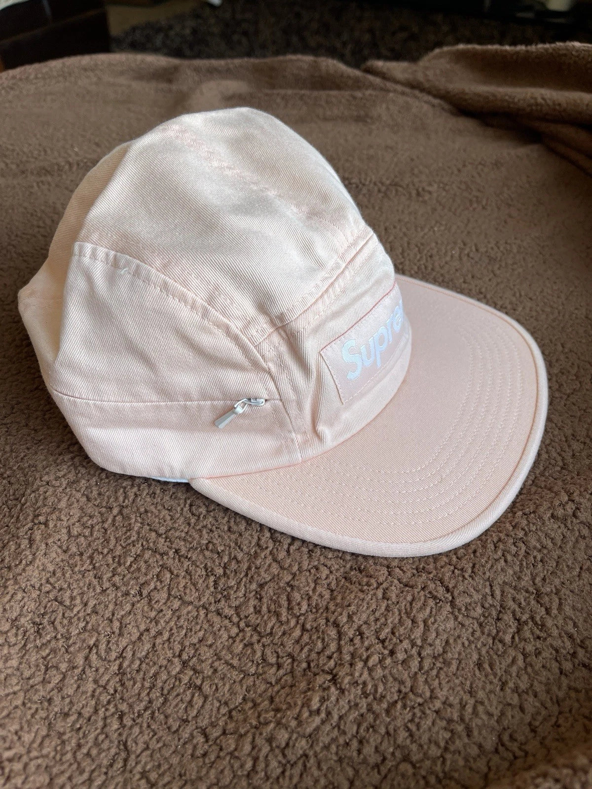 eBay 168542486284 photo 2: Supreme Side Zip Camp Cap In Light Peach (FW 2017) One Size