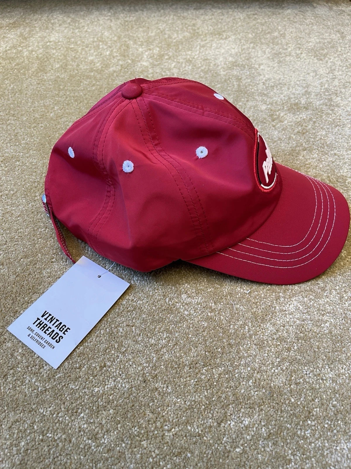eBay 167998613046 photo 2: Men’s Palace Speedway Shell 6-Panel Cap In Red (FW 2018)