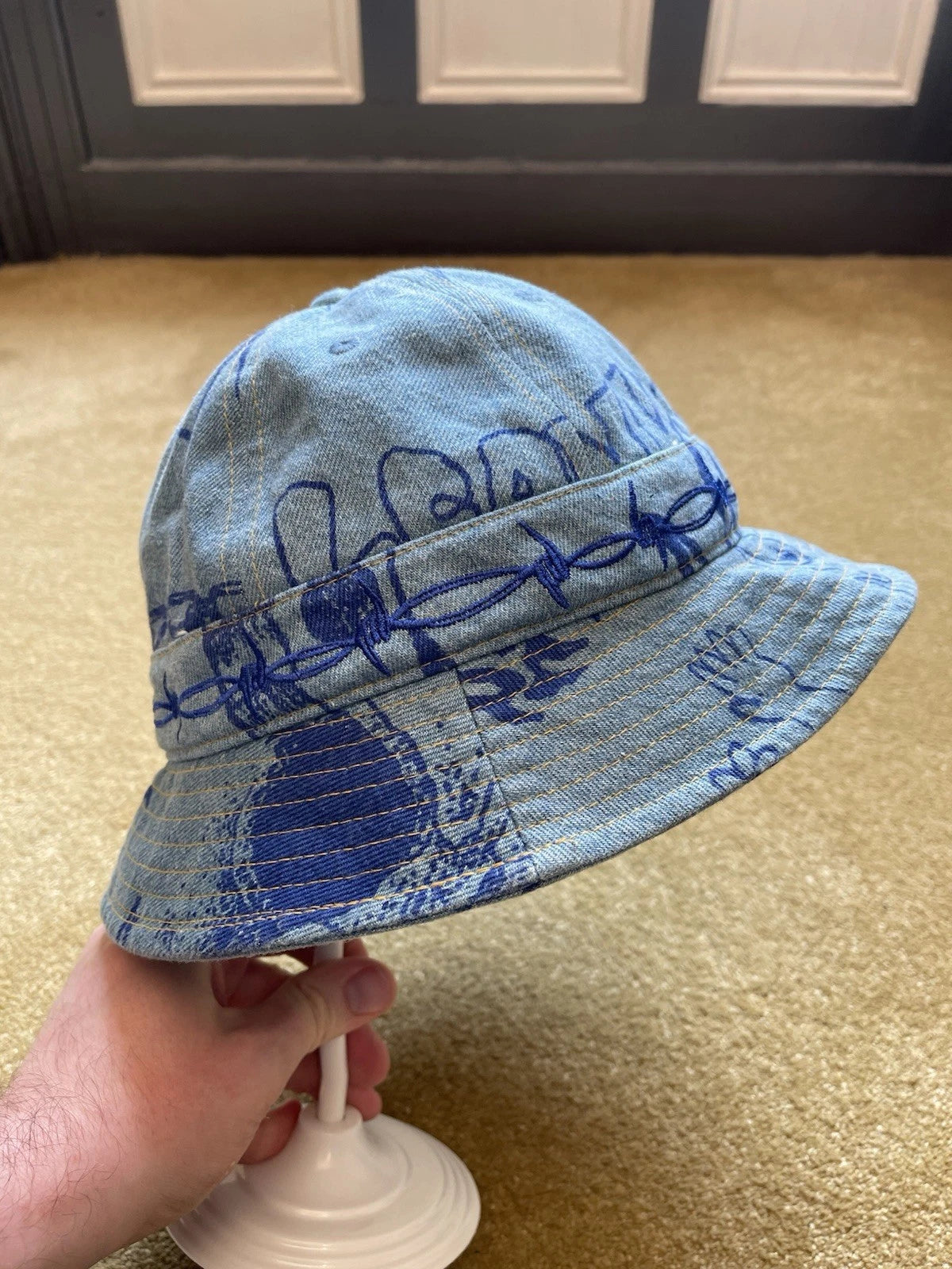 eBay 168338313927 photo 3: Men’s Palace Lotties Denim Bucket Hat (SS 2021) Size S/M