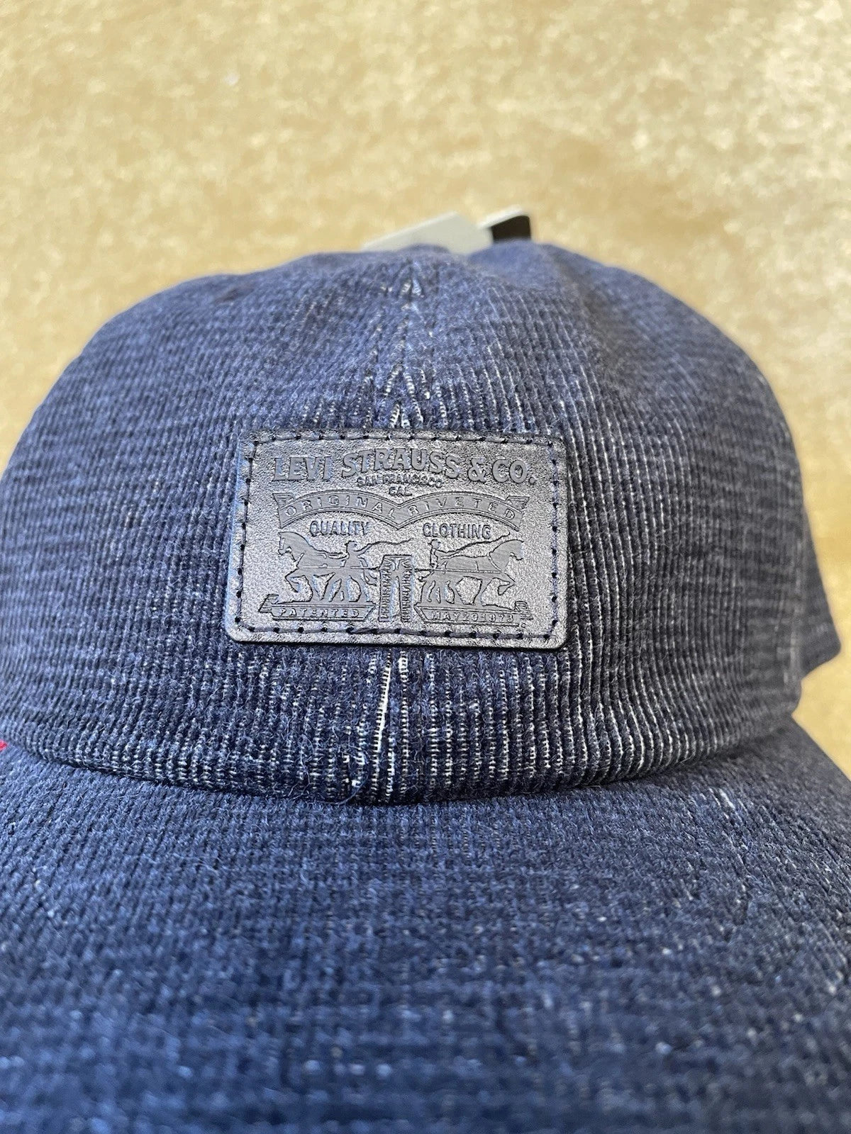 eBay 168199551441 photo 9: Levi’s Leather Patch Cord Relaxed Dad Cap In Black, BNWT