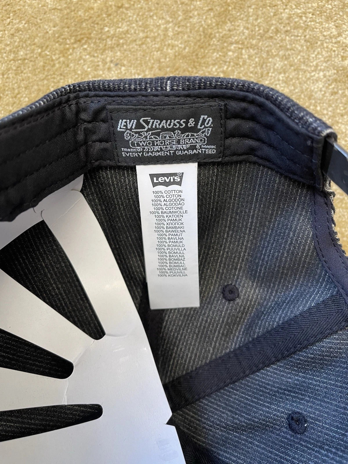 eBay 168199551441 photo 4: Levi’s Leather Patch Cord Relaxed Dad Cap In Black, BNWT