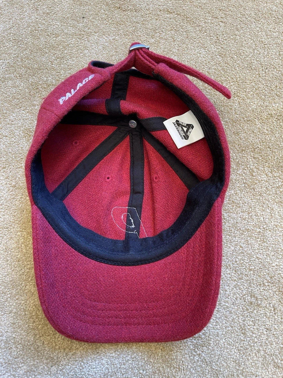 eBay 168357502863 photo 6: Men’s Palace P Wool 6-Panel Cap In Burgundy (FW 2019)