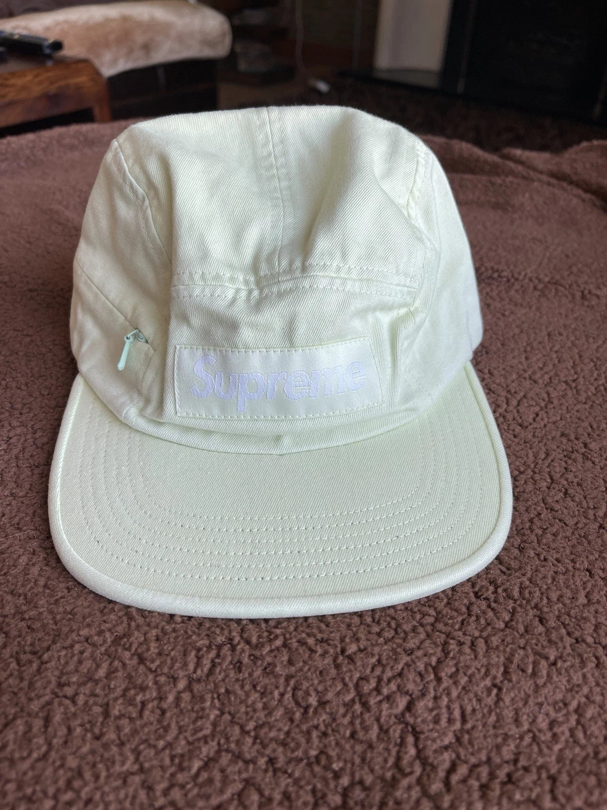 eBay 168542481660 photo 1: Supreme Side Zip Camp Cap In Pale Green (FW 2017), One Size