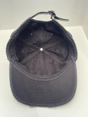 eBay 168535134981 photo 7: Supreme Distressed Script 6-Panel Cap In Black (FW 2025) One Size