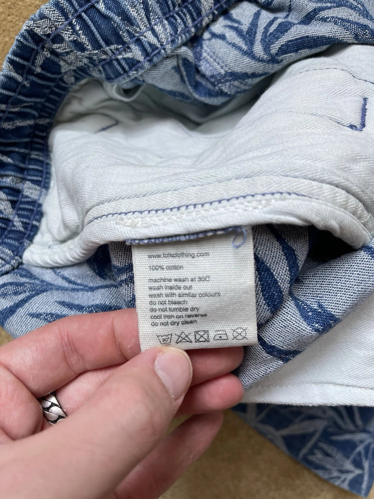 eBay 168537232662 photo 10: Men’s Folk Darwin Palm Denim Shorts In Blue Size M, BNWT