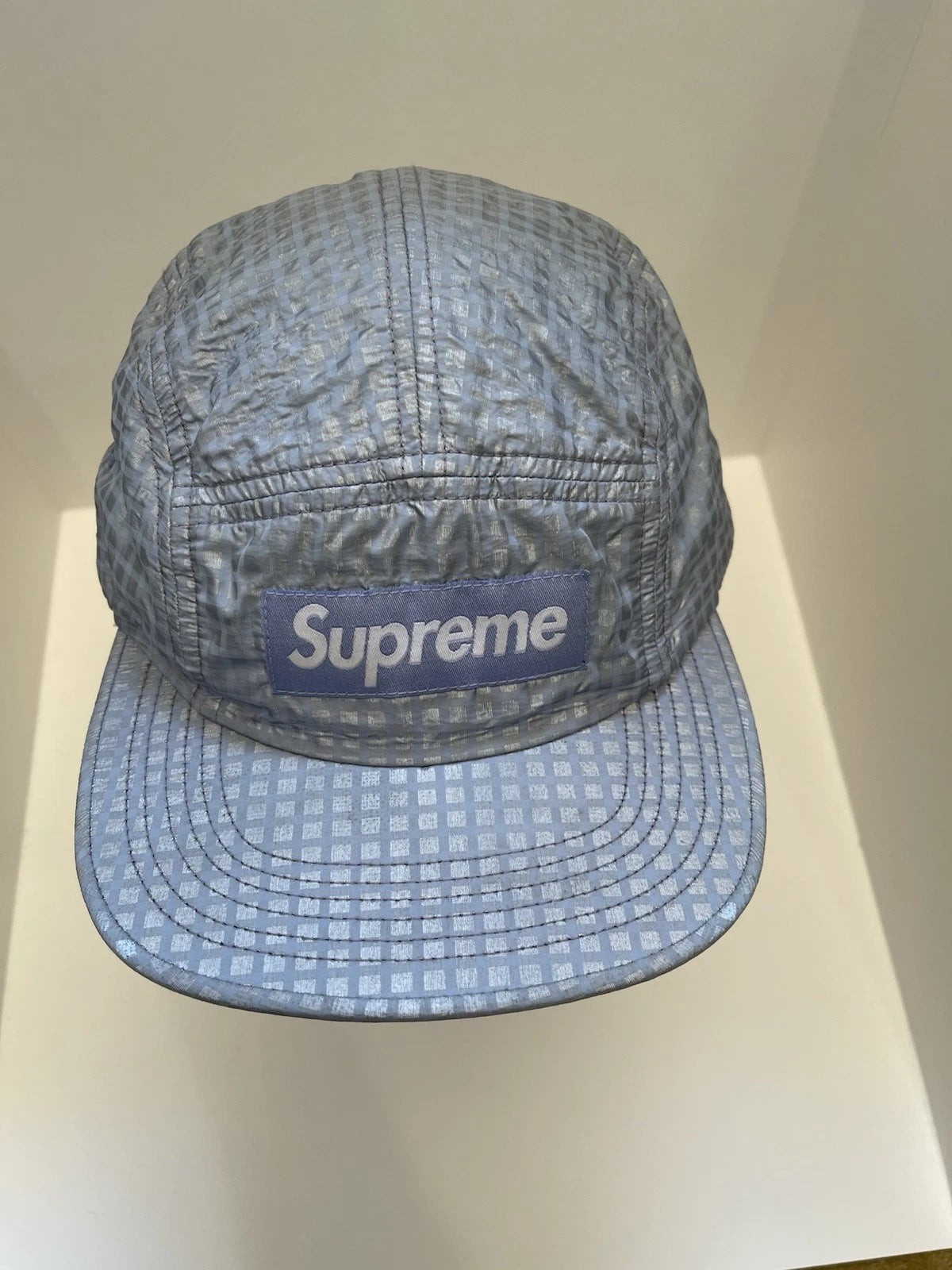 eBay 168525637993 photo 2: Supreme Metallic Check Camp Cap In Light Purple (SS 2017), One Size