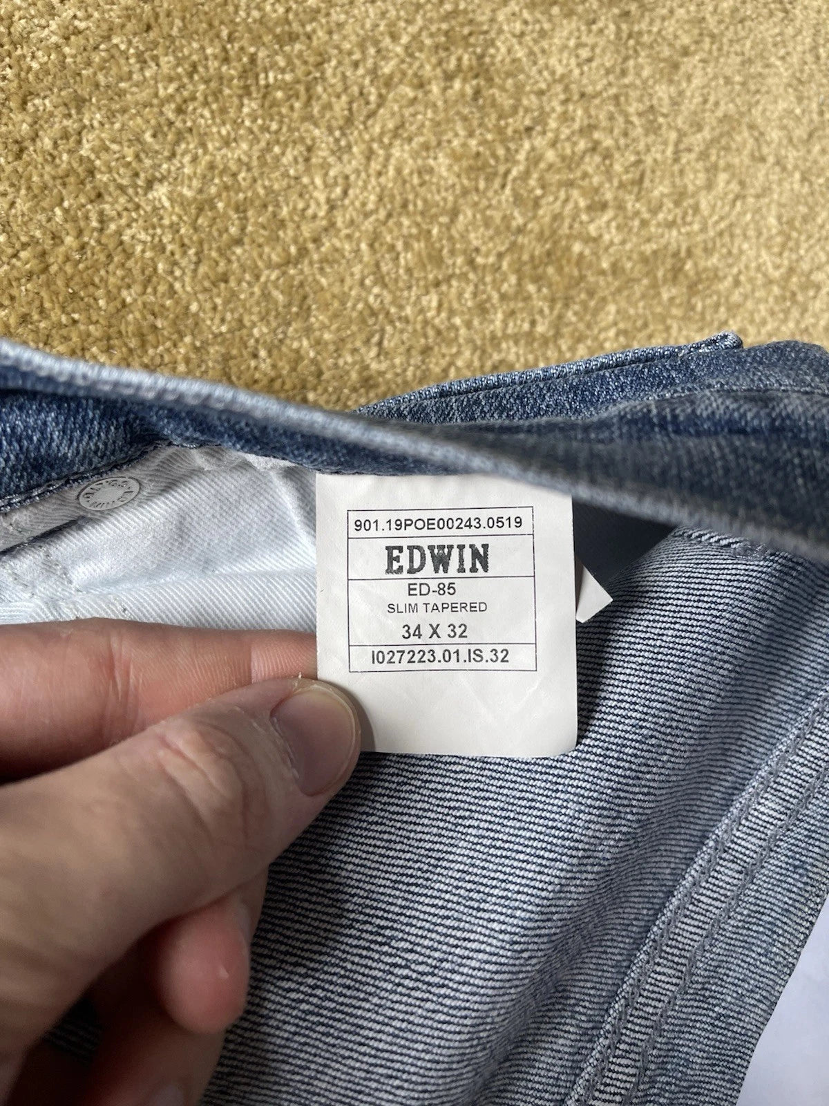 eBay 168527865721 photo 7: Men’s Edwin ED-85 Slim Tapered Japanese Denim Jeans Size W34/L32