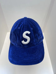 eBay 168540177610 photo 2: Supreme Velvet S Logo 6-Panel Cap In Royal Blue (FW 2020) One Size